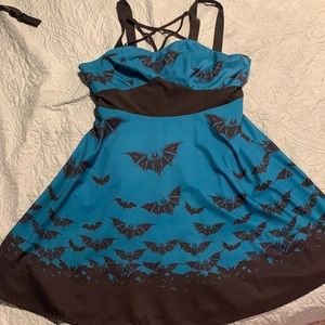 Teal bat dress